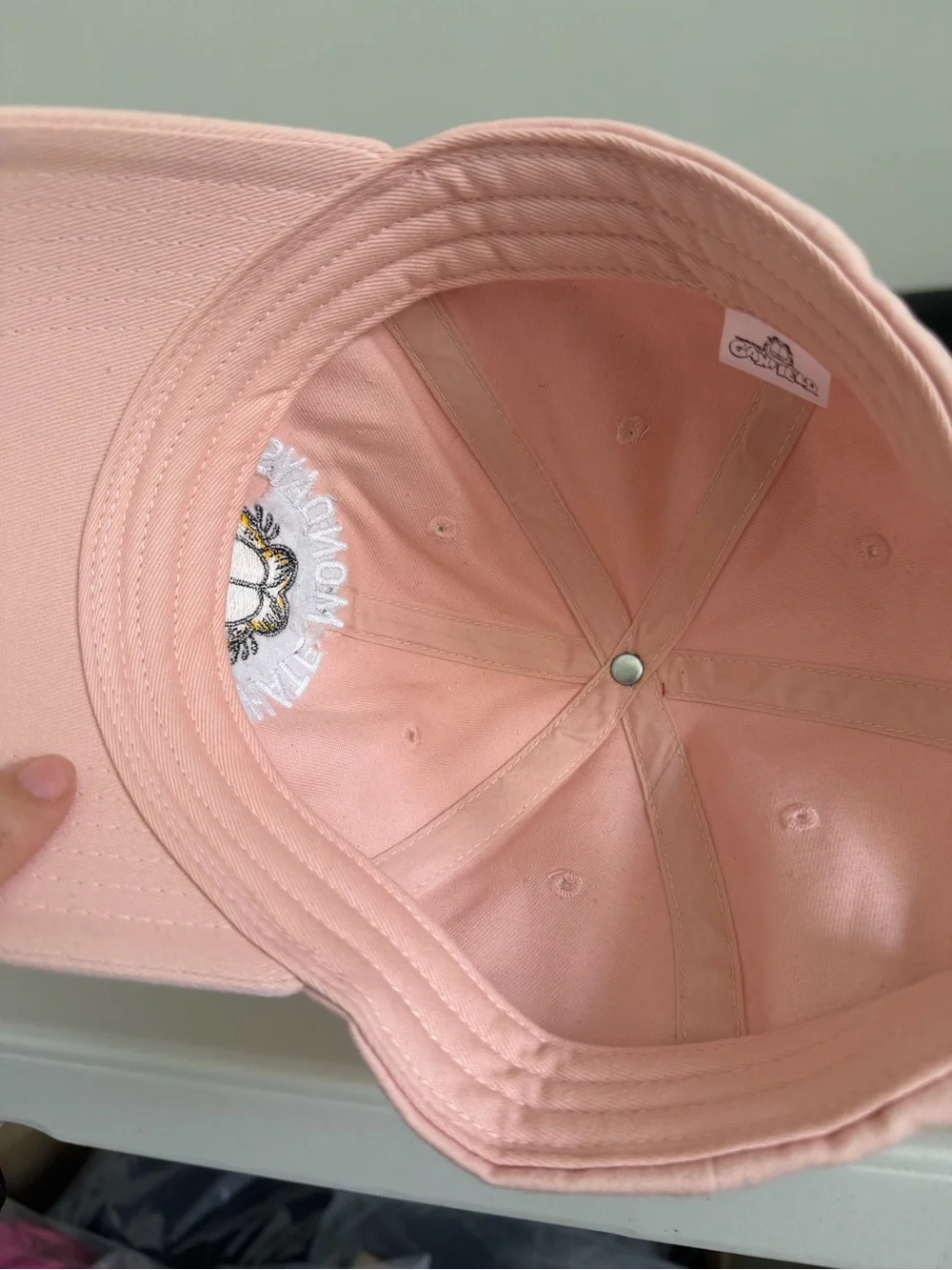 I Hate Mondays Garfield Pink Embroidered Baseball Cap